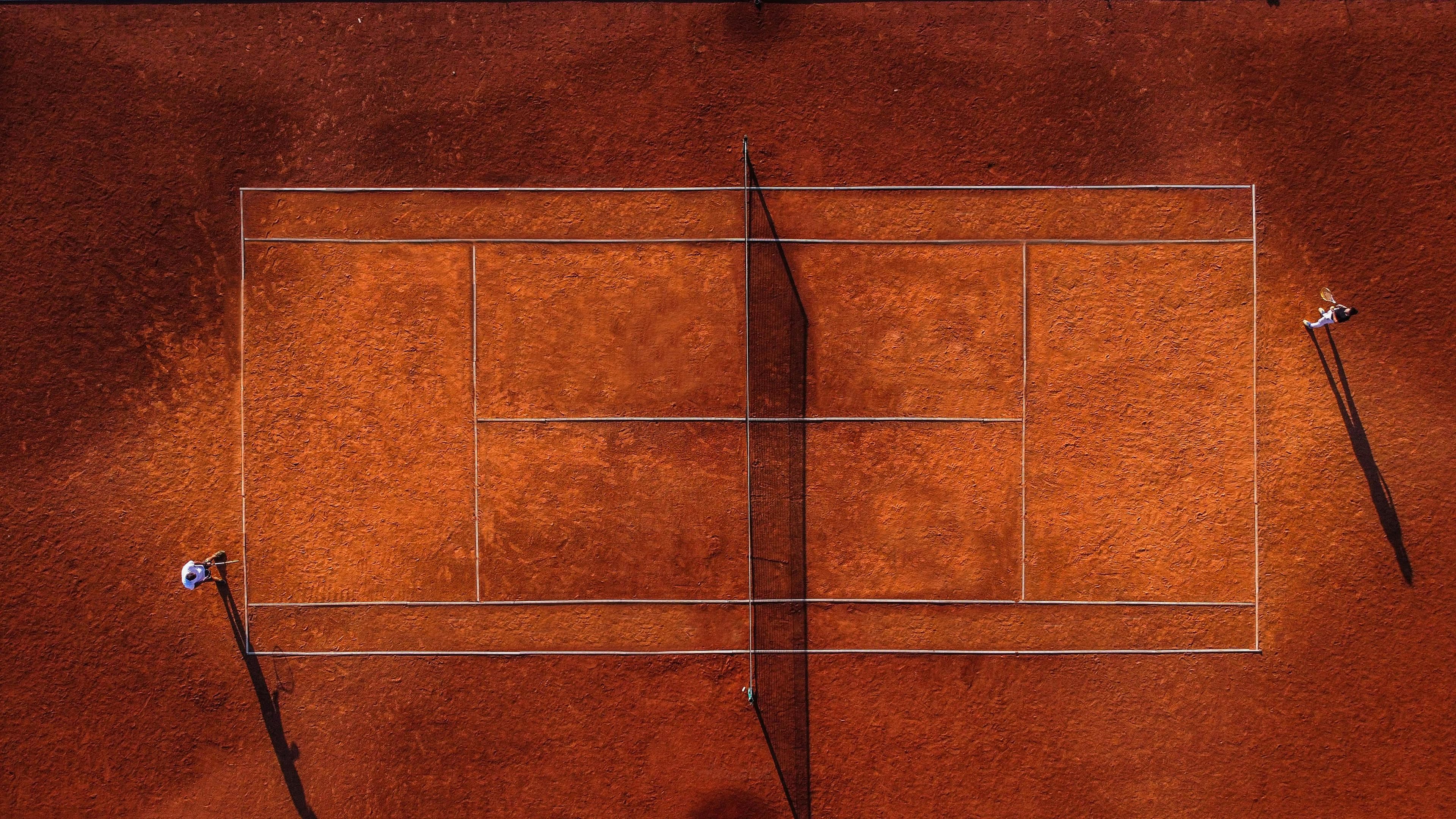 Clay tennis court aerial background